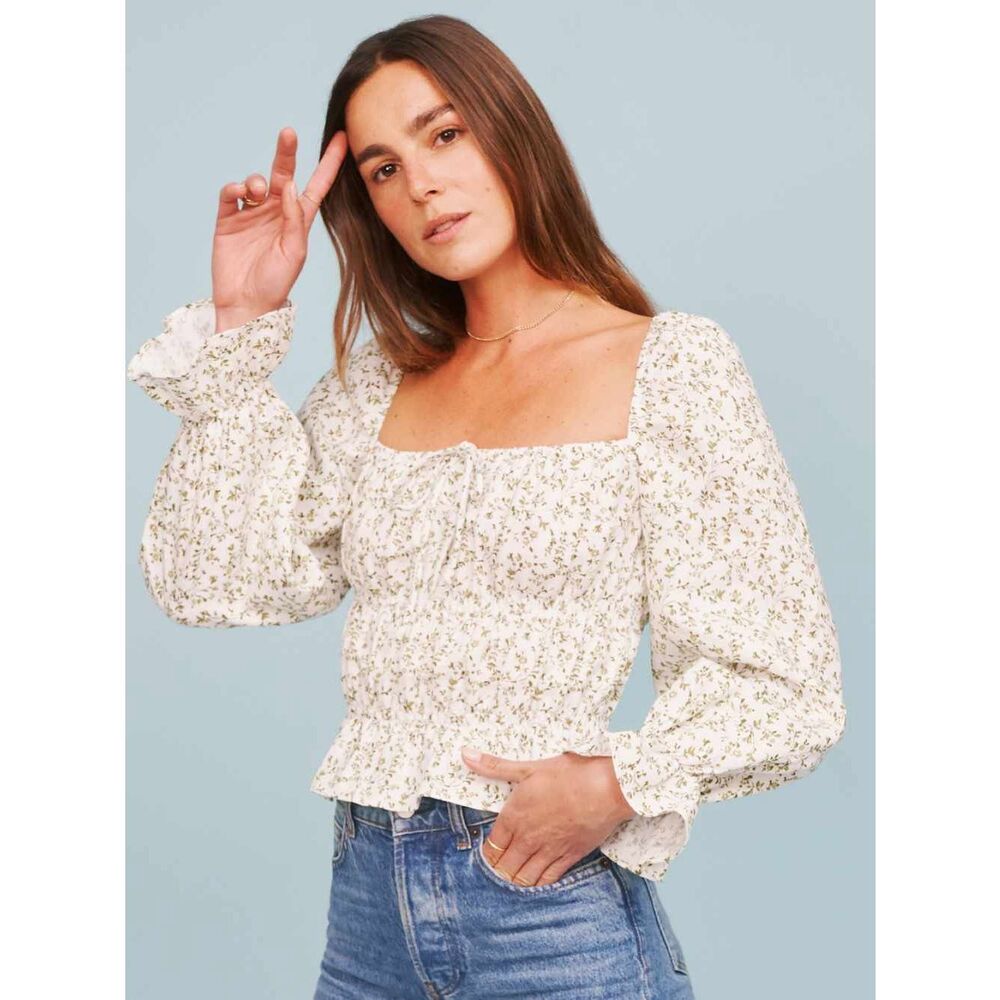 Reformation Pimento Linen Top Size L